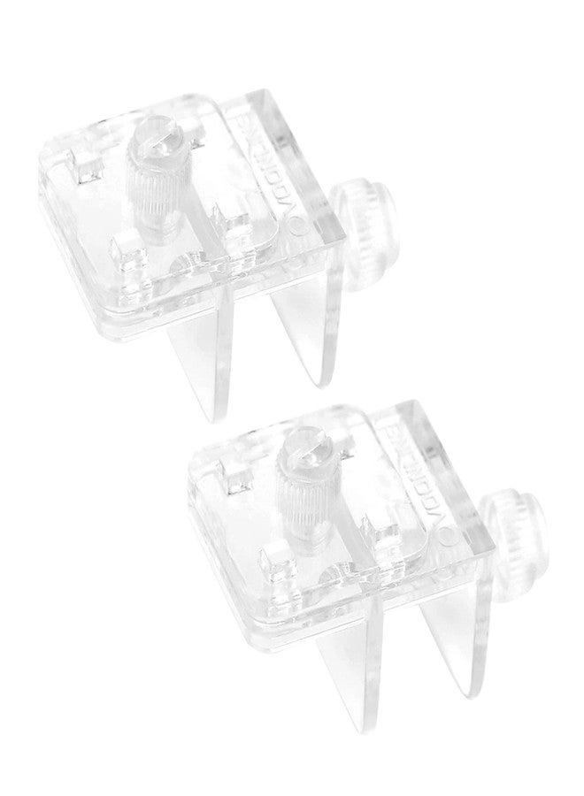 Youngy 2 Pieces Fish Tank Screen Net Holder Clamp Anti-Jump Net Mounting Clip Multifunctional Transparent Acrylic Clamps Fish Tank Glass Cover Clips - Image 1